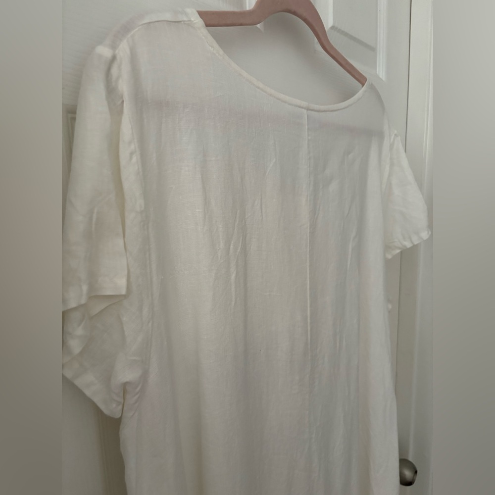 Bryn Walker Cream White Linen Midi Dress - Picture 5 of 10